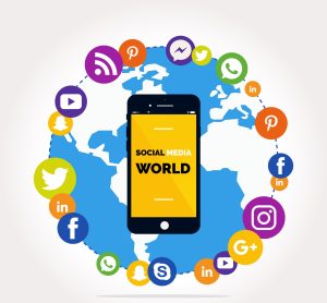 Smartphone surrounded by apps