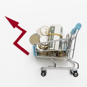 Shopping cart with money