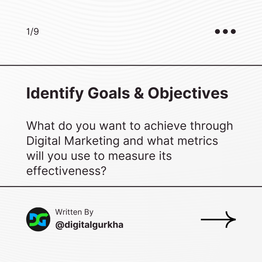 identify goals and objectives