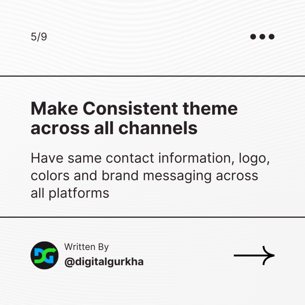 make consistent theme in marketing channels